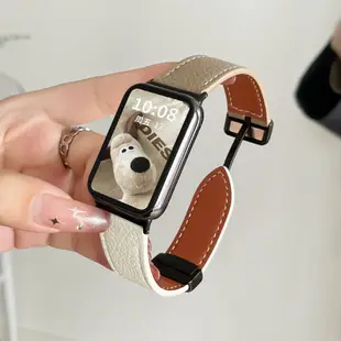真皮磁吸扣錶帶 小米手環 8Pro 適用紅米手錶4錶帶 秋冬新款運動女款錶帶