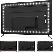 [HAMLITE] TV LED Backlight USB LED Strip Lights for 50-55 inch TV Bias Lighting - 11.5ft(3.5M) RGBW 6500K Pure Daylight White TV Light Strip with RF Remote Control, 18 Colors 10 Scenes Modes, Dimmable