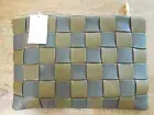 DEUX LUX Le Cirque Pouch Clutch WOVEN Checker Dark Gray Green Vegan handbag $105