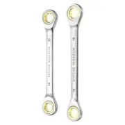 1 Set Double Box End Ratchet Wrench 14X15mm / 16X18mm 72 Tooth Ratchet Spanner