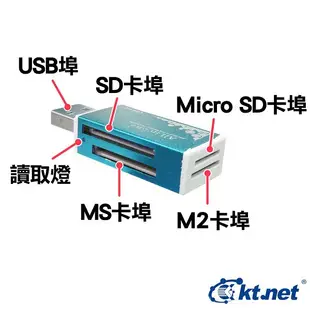 彩樣II鋁合金讀卡機 SD/MS/M2/T-Flash/Micro SD 支援64GB記憶卡