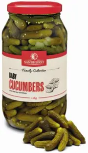 Sandhurst Cornichons Baby Cucumbers 1.9kg x 1