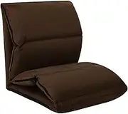 Folding Floor Chair Brown Microfibre Living Room Chaise