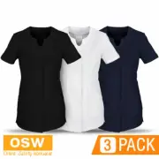 3 x Ladies EDEN Modern Work TUNIC, Spa Salon Beauty, Black/White/Navy H133LS