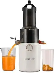 EuroChef Cold Press Slow Juicer Machine, Large Chute, 200W, White
