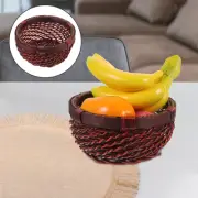 Rattan Woven Storage Basket Vintage Small Woven Basket Breads Snacks Storage