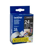 Brother TZe-355 / 24mm White Text On Black Laminated Labelling Tape - 8 Metres