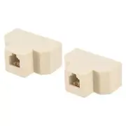 Phone Jack Splitter 6P4C 3 Way Socket Adapter Telephone Line Splitter 2Pack