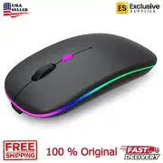 Rechargeable Wireless Bluetooth Mouse, Dual Mode, Silent & Slim (Black)