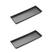 2x Mastercraft 36x13cm Loose Base Non-Stick Rectangle Flan Quiche Pan Baking BLK