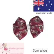NRL Manly Sea Eagles Bella Hair Bow 7cm Non Slip Hair Clip Tie Baby Toddler AU