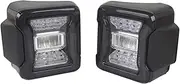 1 Pair Led Tail Lamp Rear Reverse Light Daytime Running Lights Compatible With Jeep Compatible with Wrangler JK 2007-2017 (US/EU Version) tail lights(EU Version,Clear Len BlackShell)