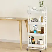 4-Tier Artiss Storage Trolley Kitchen Cart White