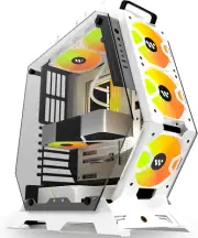 PC Case C570 ATX Mid Tower Tempered Glass Gaming Computer Open Frame Case with 5
