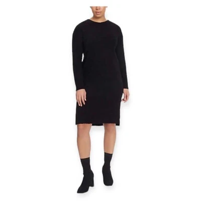 Jessica Simpson Sweater Dress Women's Medium Black Knit Pullover Midi