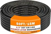 CheeMuii 50 FT 1/2" Double Layer DOT Air Line Premium PA12 Nylon 1/2 Pneumatic Tubing SAE J844 DOT Air Hose 15 Meter 1/2 Inch OD Pneumatic Air Tubing Pipe Hose Line