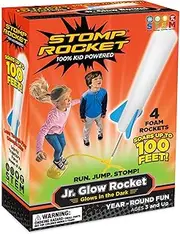 Stomp Rocket Jr. Glow Stomp Powered Air Rockets with Launcher, 4 Pieces