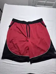 NWT AND 1 AND1 Basketball Shorts 11" Inseam Sideline Shorts Red Black 2XL