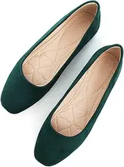 Sailing LU Flats for Women Comfortable Solid Color Soft Flats Square Toe Ballet Shoes Dressy Slip-ons Loafers