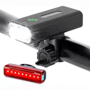 10000mAh LED Bicycle Bike Light Front Rear Rechargeable Headlight Tail Lamp Set