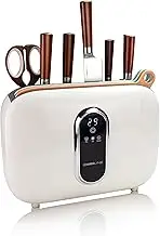 Charmline Smart Cutting Board and Knife Set with Holder, Double Cleaning and Drying Function, Space Saving Smart Home Gadgets, Keeping Kitchen Clean and Tidy, Brown