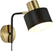 HEGZA Wall Lamp Light Adjustable Wall Light Bedside Wall Mount Reading Lamp Plug in Wall Sconce, Rotatable Headboard Lighting Fixtures E27 Wall Lamps for Bedroom Nightstand Vanity Mirror