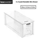 6x Stackable Organiser Drawer Handle Kitchen Pantry Office Storage Container Box
