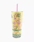 Lilly Pulitzer Double Wall Tumbler with Lid and Reusable Straw, Insulated Travel