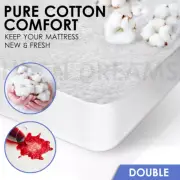 Fully Fitted Terry Cotton Waterproof Mattress Protector --DOUBLE