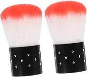 ARTSEWPLY 2pcs Dip Powder Brush Set for Nails Cleaning Soft Bristle Mushroom Head Nail Brush for Dust Random Color