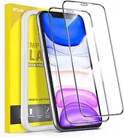 JETech Shatterproof Screen Protector for iPhone 11/iPhone XR 6.1-Inch, Full Coverage Military Grade Diamond Hard Tempered Glass Film with Easy Installation Tool, 2-Pack