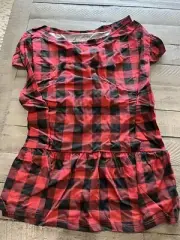 Grayson Pup Buffalo Check Dog Dress. XLarge Red