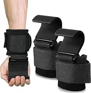 TOPOKO 2pc Weight Lifting Hooks Best Heavy Duty Lifting Wrist Straps Deadlift Straps Power Lifting Grips Weightlifting Gym Gloves