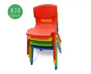 10x New Kids Plastic Chair in Mixed Colours Up to 100KG
