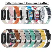 For Fitbit Inspire 3 Genuine Leather Smart Watch Wrist Band Strap Replacement