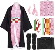 AUTOWT Demon Slayer Cosplay Costume Set - Cosplay Kimono Anime Cosplay Costume Outfit Uniform Role Play for Adult