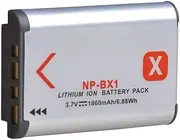 1860mAh NP-BX1 Npbx1 Battery+LED 3 Slots Charger Compatible for ZV-1F DSC-RX100 M6 M7 M5A M3 WX500 HX300 WX350 AS300 AS30V HX60(1Pcs Battery)