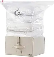 Compactor 2.0 Medium Rigid Vacuum Storage Box, Holds 1 Double Duvet, 100l Capacity, Nylon/Polyethene/Polypropylene, Beige