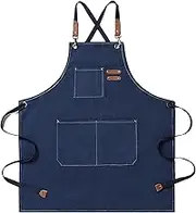 Woodworking Apron, Heavy Duty Canvas Apron with 3 Pockets, Comfortable and Wearable Work Apron for Men Women Woodworker Blacksmith Plumber Electrician Welder