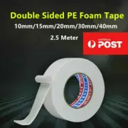 Double Sided White PE Foam Sticky Tape Mounting DIY Craft Strong Adhesive 2.5m
