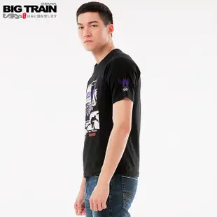 BIG TRAIN 圖片潮流彈性圓領T-黑