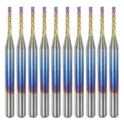 10pcs 1/8" Shank 1.2mm Tungsten Carbide Blue Coated End Mill CNC Router Bits