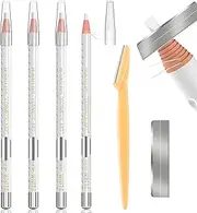 Waterproof Eyebrows Pencil Tattoo Makeup And Microblading Supplies Kit-Permanent Eye Brow Liners In 5 Colors Waterproof Eyebrow Pencils Peel - Brow Pencil Set For Marking (4 white)