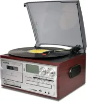 LoopTone Vinyl Record Player 9 in 1 3 Speed Bluetooth Vintage Turntable CD Casse