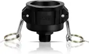2Pack 275 330 Gallon IBC Tote Fittings, Tank Drain Adapter 3/4 inch, Black