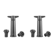 2PK Final Touch Wine Bottle Pump w/ Two Stoppers - Black