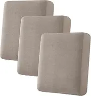 H.VERSAILTEX High Stretch Individual Seat Cushion Covers Sofa Slipcovers Couch Cushion Protector Sofa Covers Rich Jacquard Textured Twill Fabric (3 Pack for 3 Cushion, Taupe)