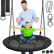 SereneLife SLSWNG100BL Outdoor Spinner Saucer Tree Swing - Hanging Tree Swing