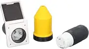 Baxnore 50 Amp RV Power Inlet Plug Set, Twist Lock Connector with Protective Cover, Water Proof Electrical Socket for Caravan Trailer Boat Campers, Heavy Duty 12500W
