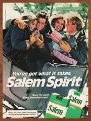 1983 Salem Cigarettes Vintage Print Ad/Poster Christmas Holiday Winter Bar Décor